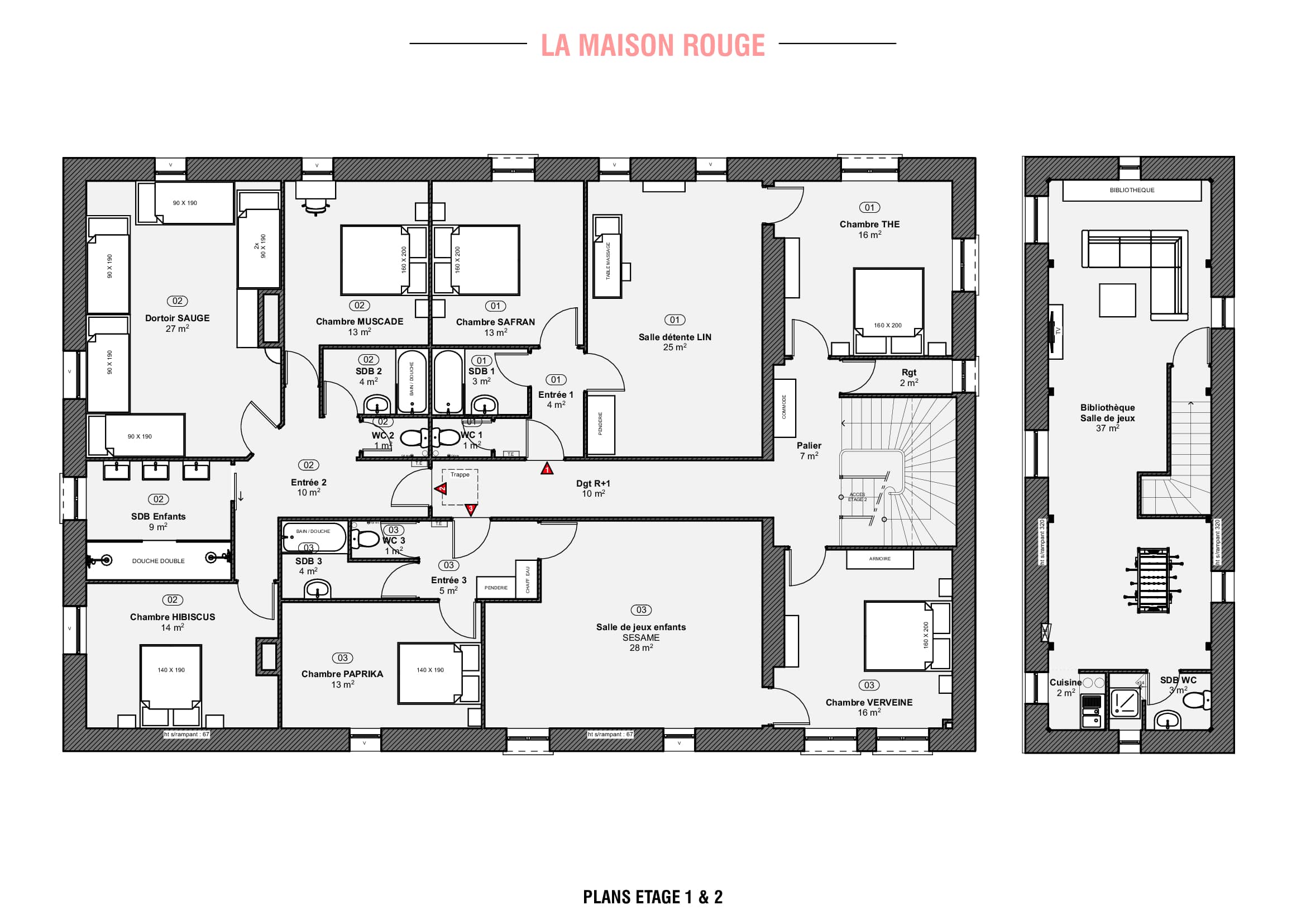 Plan des étages • La Maison Rouge